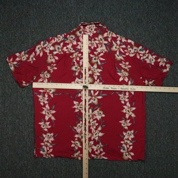Paradise Found Shirt Mens‎ Large Red Floral Relaxed Magnum PI - Picture 4 of 7